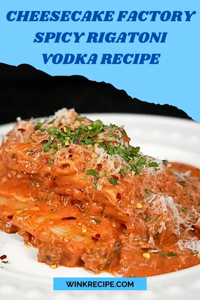 Cheesecake Factory Spicy Rigatoni Vodka Copycat